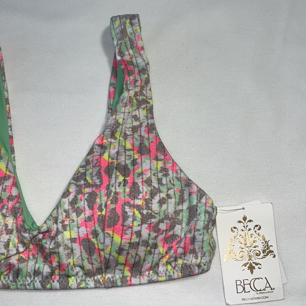 BECCA Multicolor Bikini Top Small - Picture 7 of 10